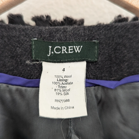 J Crew Women’s Gray 100% Wool Astrid Berry Cropped Jacket Blazer Size 4 - Picture 4 of 6